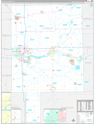 La Salle County, IL Wall Map Premium Style 2024